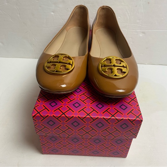 Tory Burch Chelsea Ballet Umber Tan Patent Leather size 9.5 - Picture 9 of 12